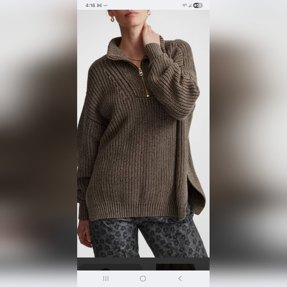 Varley Dakota Cotton Knit Sweater Wren Size Small - Picture 1 of 7